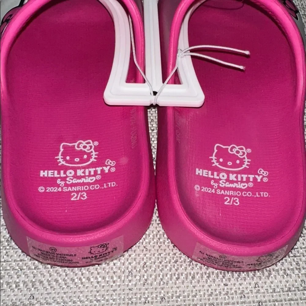 Hello Kitty Child Fuchsia Pink Side Wink Rubber Slides